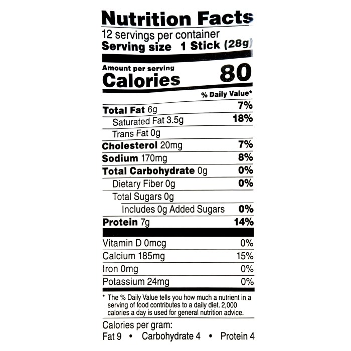 Low fat mozzarella string cheese nutrition facts