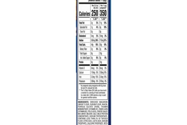 Kraft mac n cheese nutrition info