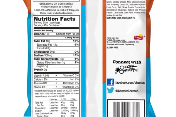 Cheese puffs nutrition facts