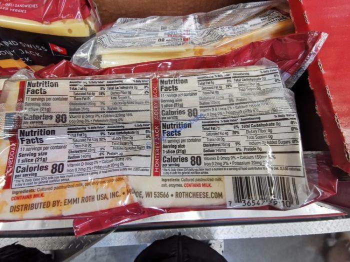 Costco cheese slice nutrition