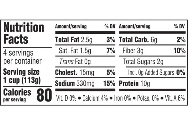 Breakstone cottage cheese nutrition