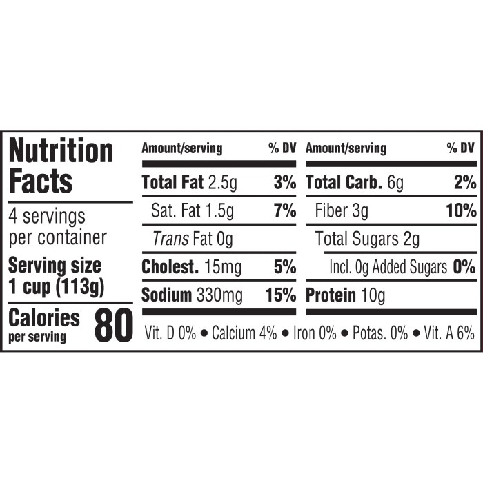 Breakstone cottage cheese nutrition