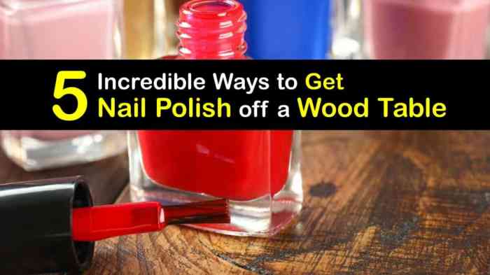 How do you remove nail polish from wood