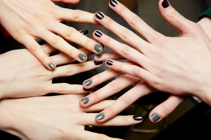 Dark teal nail polish