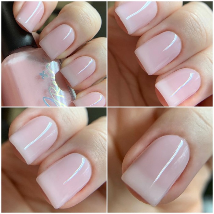 Milky pink gel nail polish