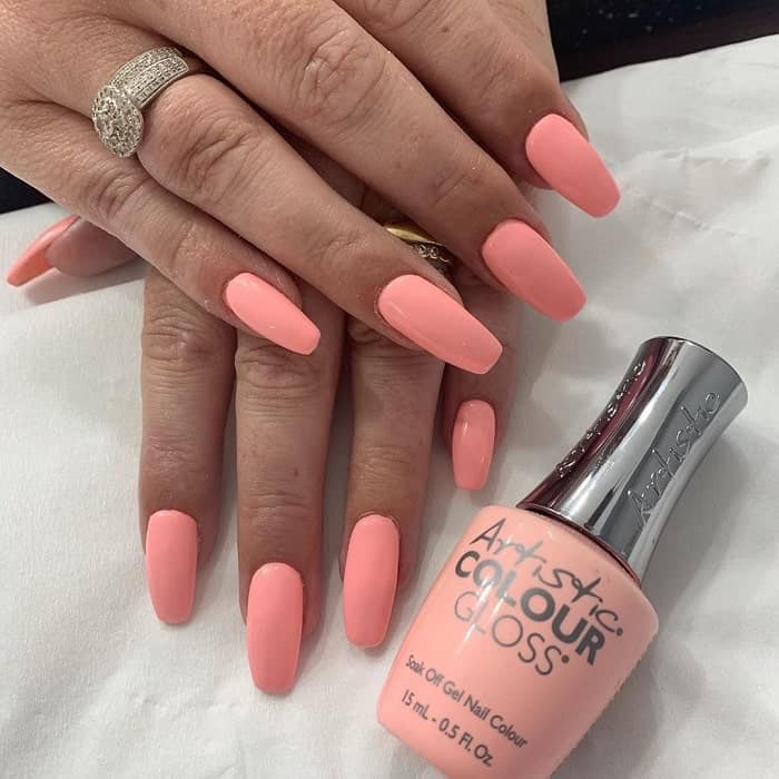 Light peach color nail polish